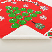 Couverture Sherpa Pickleball Christmas Tree Deck the Halls Red Green (3/4)
