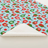 Couverture Sherpa Pickleball de Noël Rouge Vert Flèches de neige Ble (3/4)