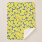 Couverture Sherpa Pickleball is Life - Jaune sur Bleu foncé (Devant)
