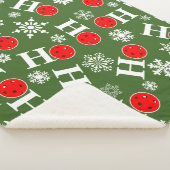 Couverture Sherpa Pickleball Noël Rouge Vert Feux de neige Ho Ho Ho (3/4)