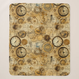Couverture Sherpa Pièce d'horlogerie industrielle Steampunk Sépia la