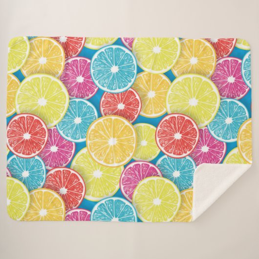 Couverture Sherpa Pièces de fruits d'agrumes (Devant (Horizontal))