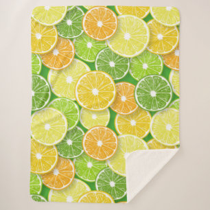 Couverture Sherpa Pièces de fruits d'agrumes pop art 3