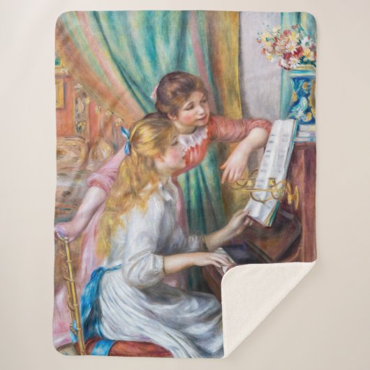 Couverture Sherpa Pierre Auguste Renoir - Jeunes filles au piano (Devant)