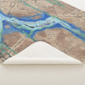 Couverture Sherpa Pierre azurite Beige et Turquoise (3/4)