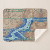 Couverture Sherpa Pierre azurite Beige et Turquoise (Devant (Horizontal))