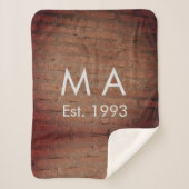 Couverture Sherpa pierre de brique rustique Brown ajouter le nom let (Devant)