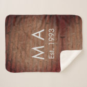 Couverture Sherpa pierre de brique rustique Brown ajouter le nom let (Devant (Horizontal))