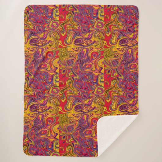 Couverture Sherpa Pierre de feu orange et jaune (Devant)