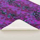 Couverture Sherpa Pierre violette, rouge et bleue (3/4)