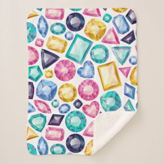 Couverture Sherpa Pierres gemmes brillantes Girly chics de diamant