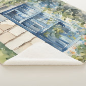 Couverture Sherpa Pierres murales de fenêtre bleue Cottage Vignes (3/4)