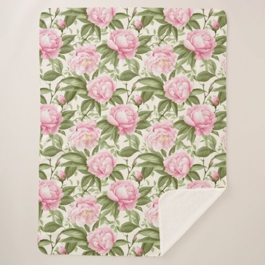 Couverture Sherpa Pies roses (Devant)