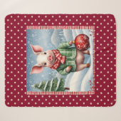 Couverture Sherpa Piglet de Noël (Devant (Horizontal))
