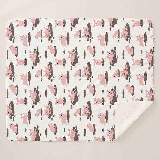 Couverture Sherpa Piglets Blanche Sherpa (Devant (Horizontal))