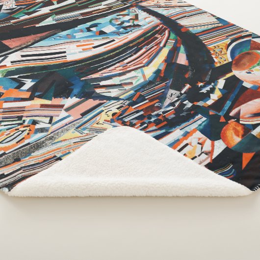 Couverture Sherpa Pile de bateau en bois marron et bleu (3/4)