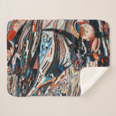 Couverture Sherpa Pile de bateau en bois marron et bleu (Devant (Horizontal))