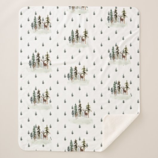 Couverture Sherpa Pin des bois Rinder de la forêt Sherpa Blanket (Devant)