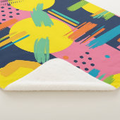 Couverture Sherpa Pinceau Abstrait Rétro (11) (3/4)