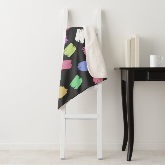 Couverture Sherpa Pinceau de peinture contours, pinceaux colorés (En situation)