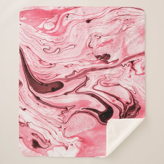 Couverture Sherpa Pinceau d'eau Abstraite monochrome, Futuristi roug (Devant)