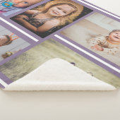 Couverture Sherpa Pinces violettes Photos multiples Monogramme perso (3/4)