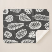 Couverture Sherpa Pine cônes dessinés main sans couture motif. Botan (Devant (Horizontal))