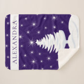 Couverture Sherpa Pine Tree Night Sky Stars Monogram Sherpa Blanket (Devant (Horizontal))