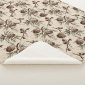 Couverture Sherpa Pinecones de Noël rétro Vintage (3/4)