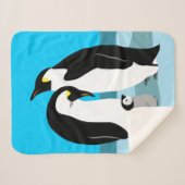 Couverture Sherpa Pingouin avec conception de pingouin bébé (Devant (Horizontal))
