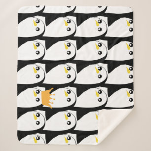 Couverture Sherpa Pingouin comique : noir blanc Vintage