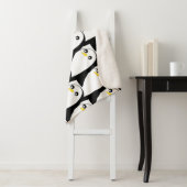 Couverture Sherpa Pingouin comique : noir blanc Vintage (En situation)