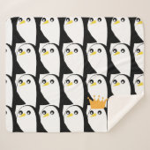 Couverture Sherpa Pingouin comique : noir blanc Vintage (Devant (Horizontal))