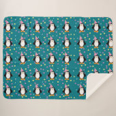 Couverture Sherpa Pingouin de la fête (Devant (Horizontal))