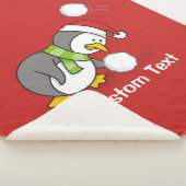Couverture Sherpa Pingouin de Noël avec boule de neige (3/4)
