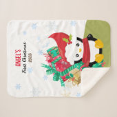Couverture Sherpa Pingouin de Noël de la première fille Sherpa Blank (Devant (Horizontal))