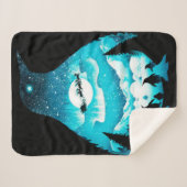 Couverture Sherpa Pingouin personnalisé | Carte Anniversaire (Devant (Horizontal))