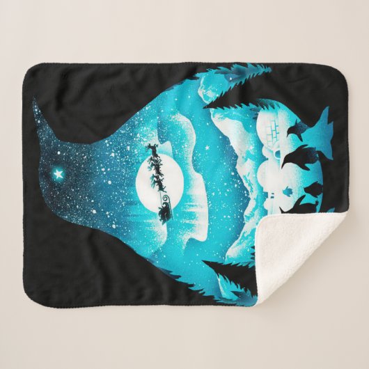 Couverture Sherpa Pingouin personnalisé | Carte Anniversaire (Devant (Horizontal))