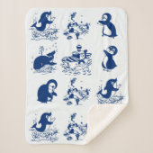 Couverture Sherpa Pingouins, baleines et dauphins (Devant)