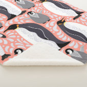 Couverture Sherpa Pingouins empereurs et leurs petits sur un papier  (3/4)