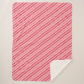 Couverture Sherpa Pink and Red Christmas Candy Cane Stripes  (Devant)