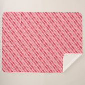 Couverture Sherpa Pink and Red Christmas Candy Cane Stripes  (Devant (Horizontal))