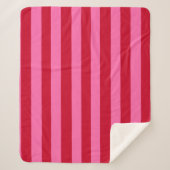 Couverture Sherpa Pink and Red Peppermint Stripes (Devant)