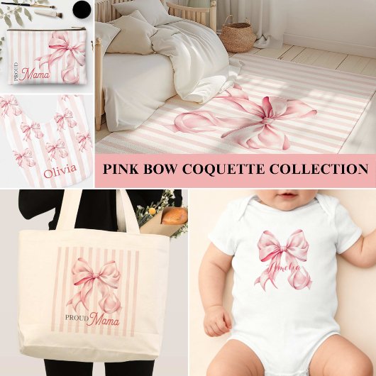 Couverture Sherpa Pink Bow and Stripes Personalized