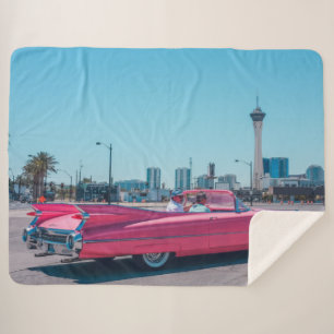 COUVERTURE SHERPA PINK CADILLAC