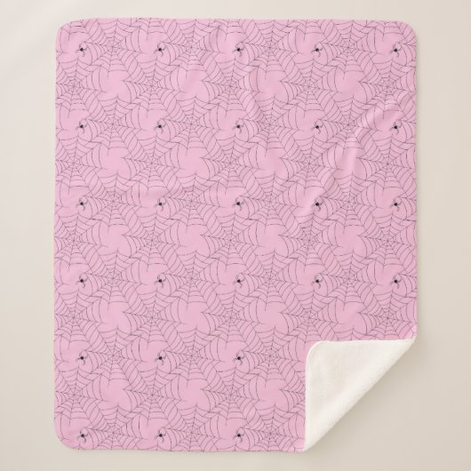 Couverture Sherpa Pink et Black Spiderweb (Devant)