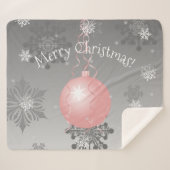 Couverture Sherpa Pink Fancy Ornement de Noël Sherpa Blanket (Devant (Horizontal))