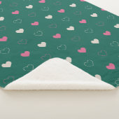 Couverture Sherpa Pink & Green Heart Seamless Pattern Cute Minimal (3/4)