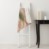 Couverture Sherpa Pink green striped abstract painting art (En situation)