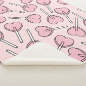 Couverture Sherpa Pink Lollipops, Heart Lollipops, Lollipop Pattern (3/4)